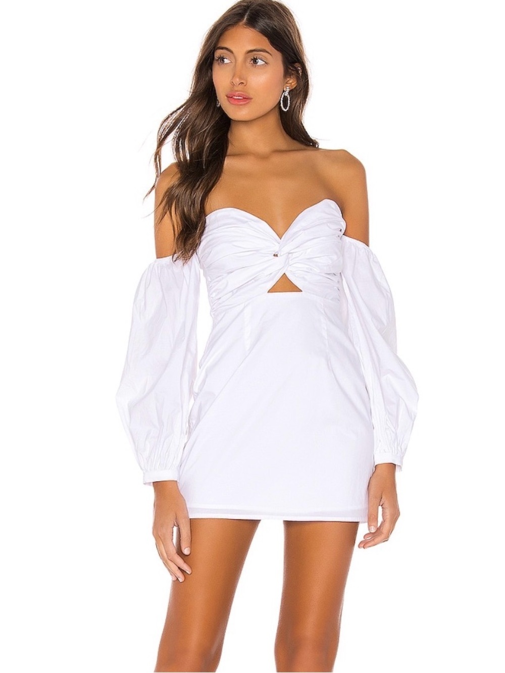 NEW: superdown x REVOLVE “Flynn Ruched Sleeve White Dress